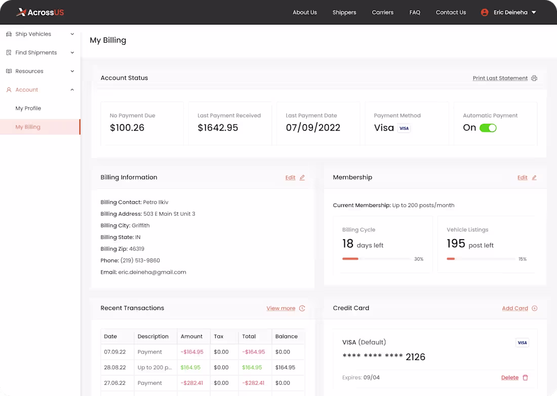 Cover image for A service that connects carriers