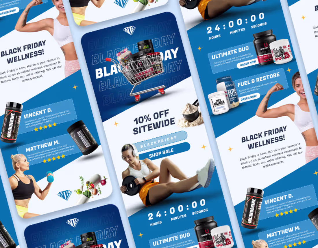 Cover image for Email design for supplement brand.
