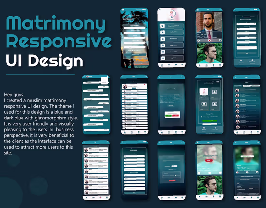Cover image for Matrimony Responsive UI design