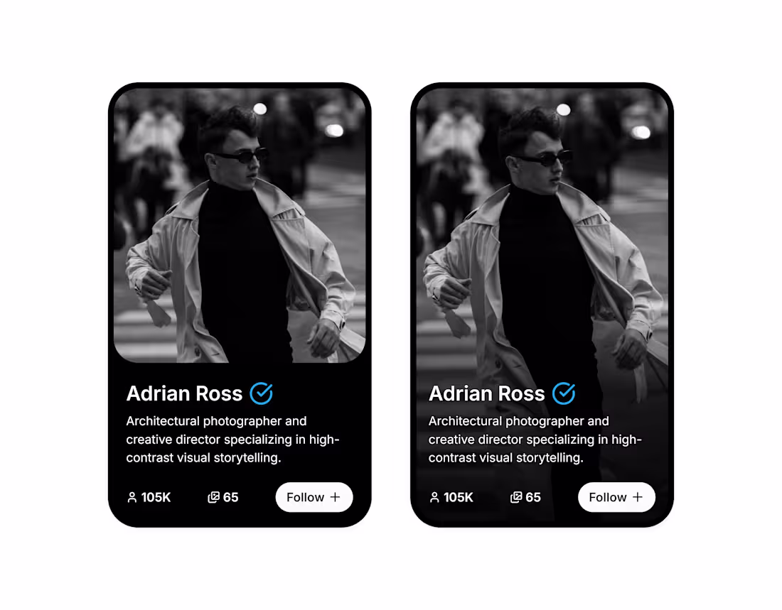 Cover image for Day 1.
Agent profile card. Dark,