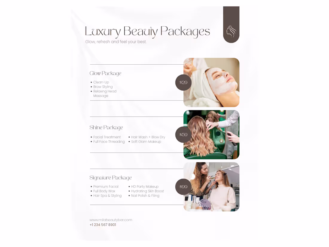 Cover image for Beauty Service Packages Design
An elegant