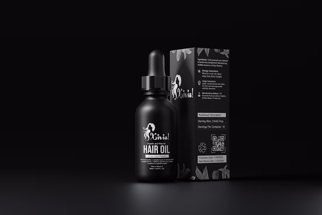 Cover image for Label Design For Xiria Hair Oil Brand