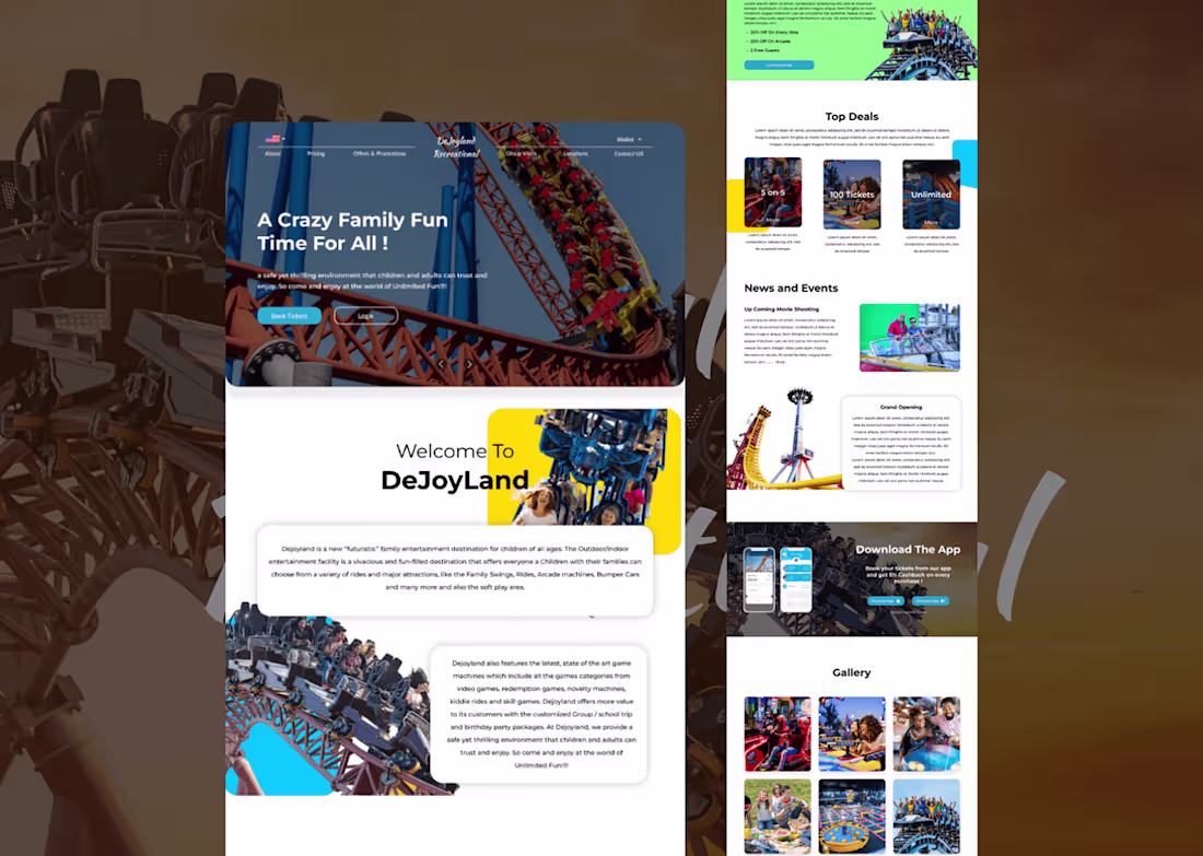 Cover image for A Recreational Park Website on Behance