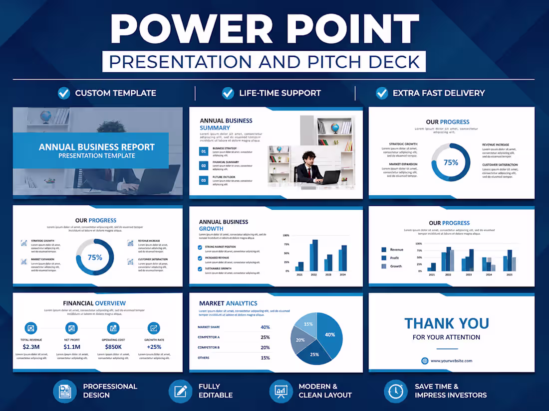 Cover image for I will redesign powerpoint presentation and investor pitch deck