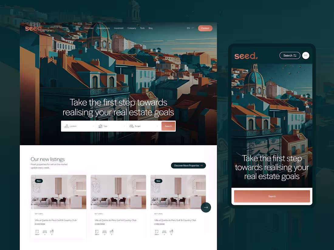 Cover image for Seed Real Estate website