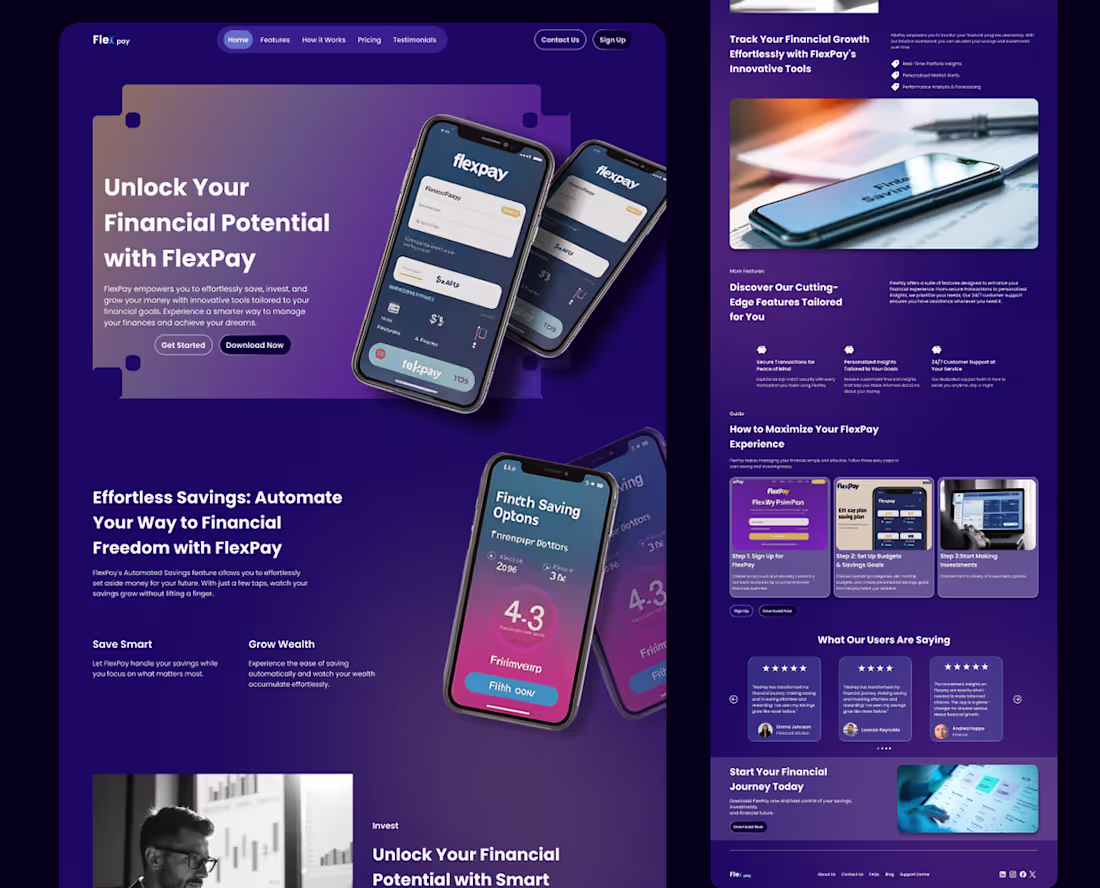 Cover image for Product Website for A Fintech App :: Behance