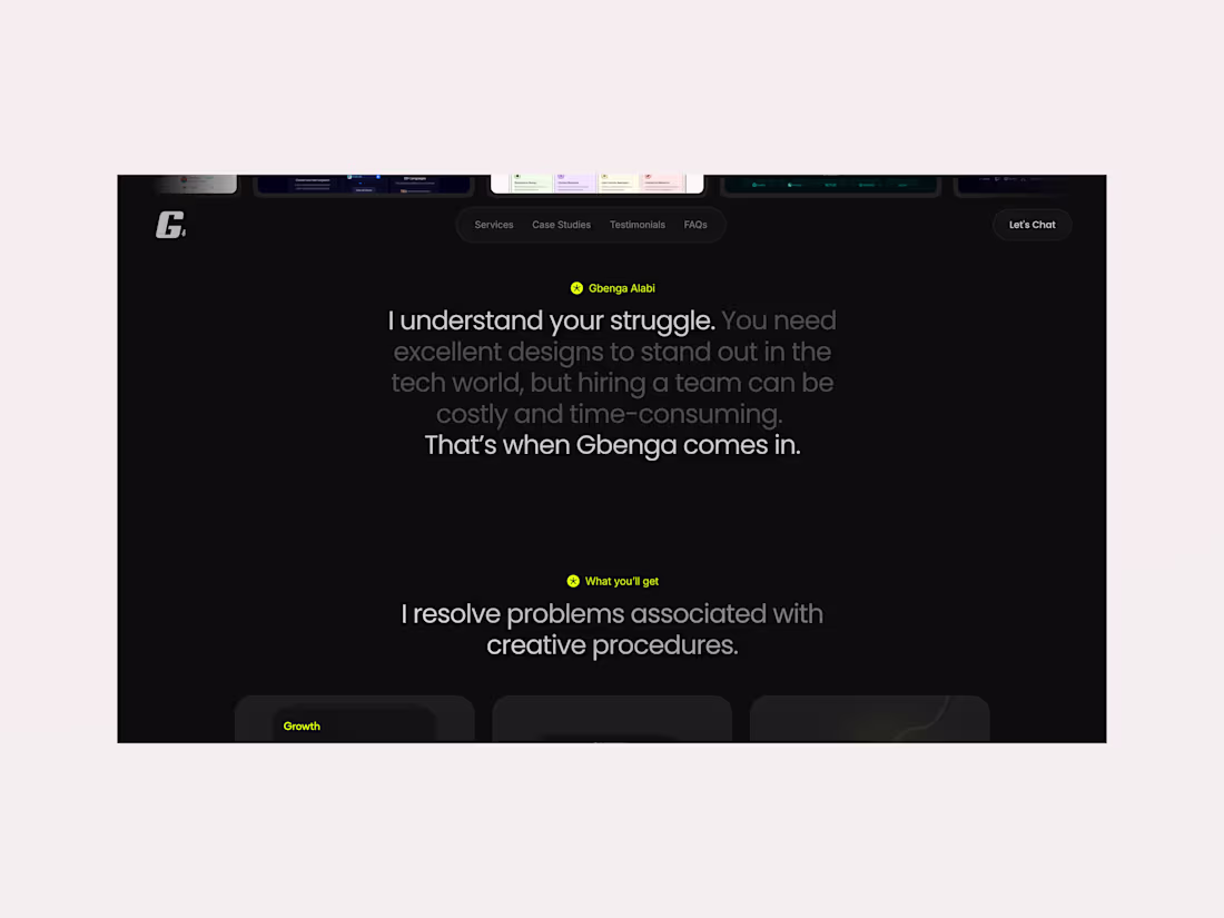 Cover image for Framer Portfolio website for Gbenga Alabi