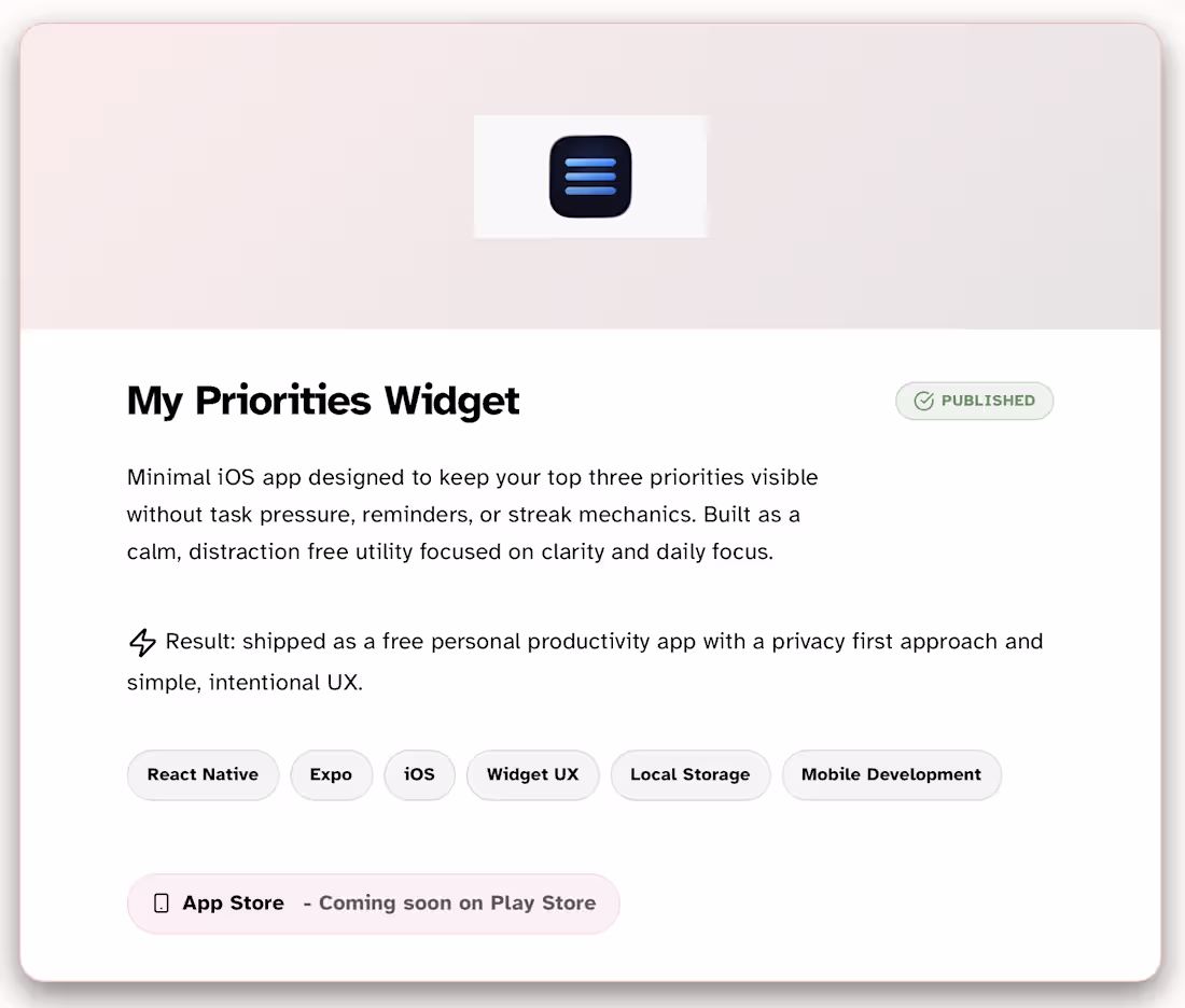 Cover image for Published calm, privacy first iOS