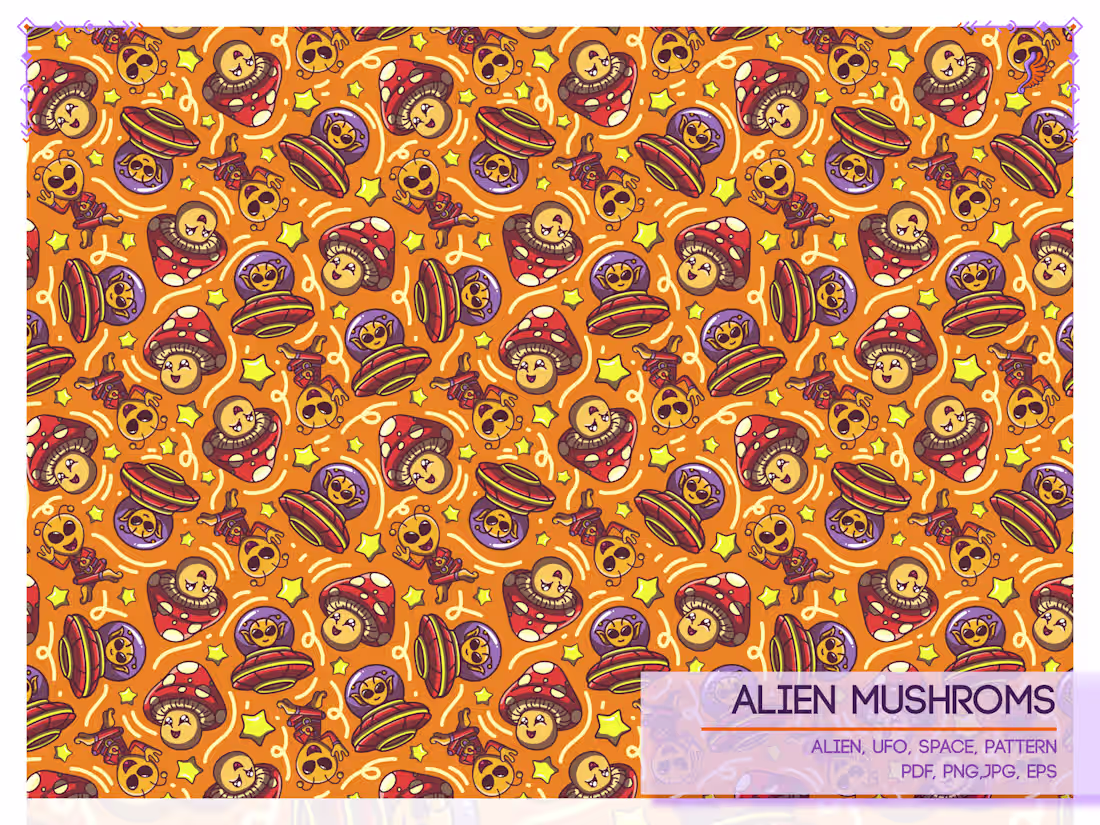 Cover image for Alien Mushrooms repeatable Pattern 