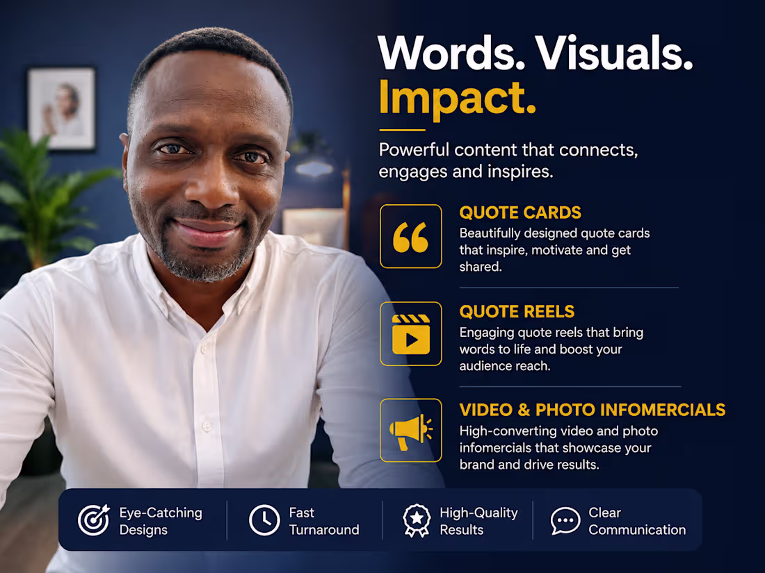 Cover image for Quote Cards, Quote Reels & Infomercials