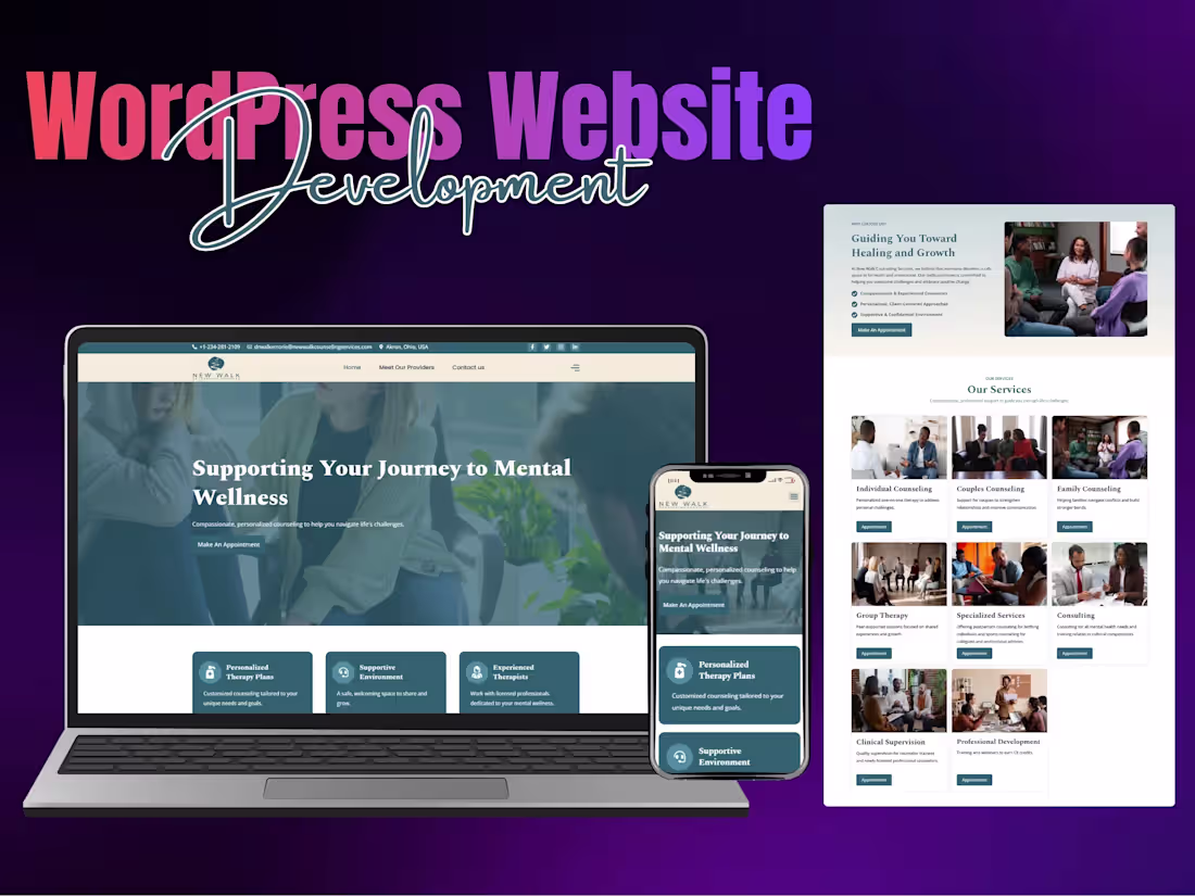 Cover image for New Walk Counseling Services Website