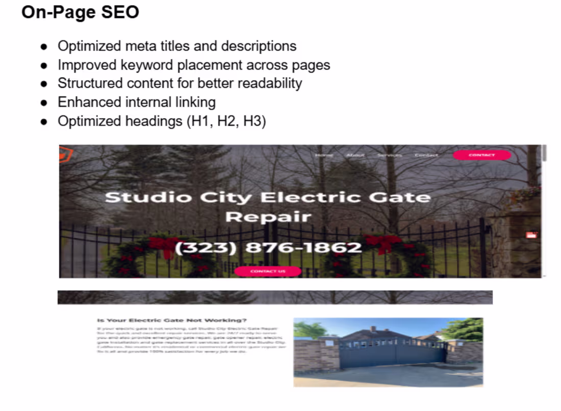 Cover image for Optimized on-page SEO elements including