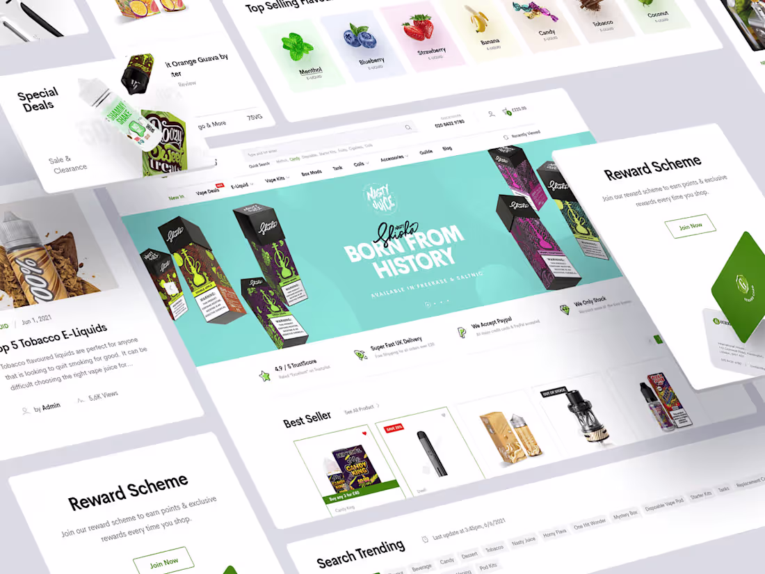 Cover image for Gourmet E-Liquid UK Shopify Store Redesign