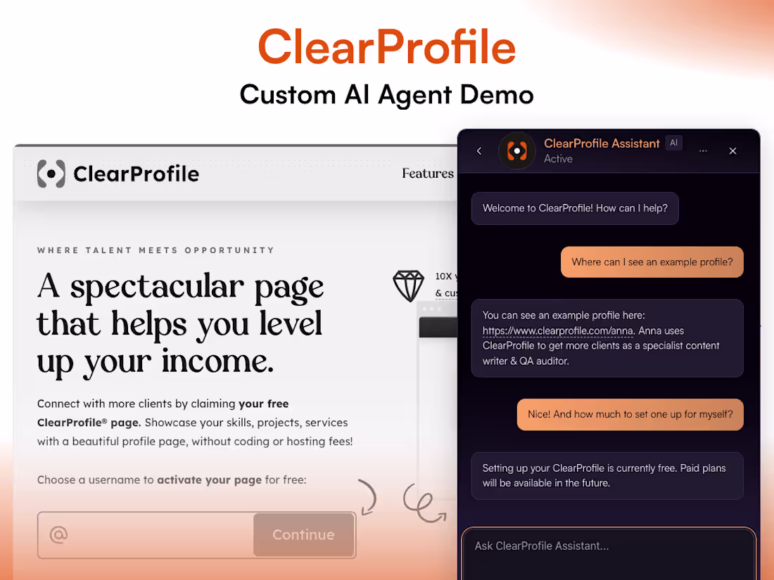 Cover image for Custom AI Agent for ClearProfile