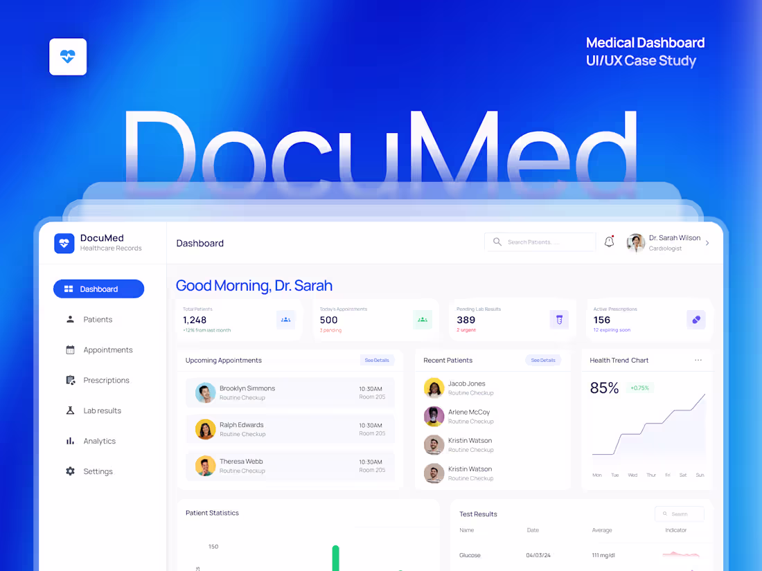 Cover image for Documed - Medical Saas Dashboard
