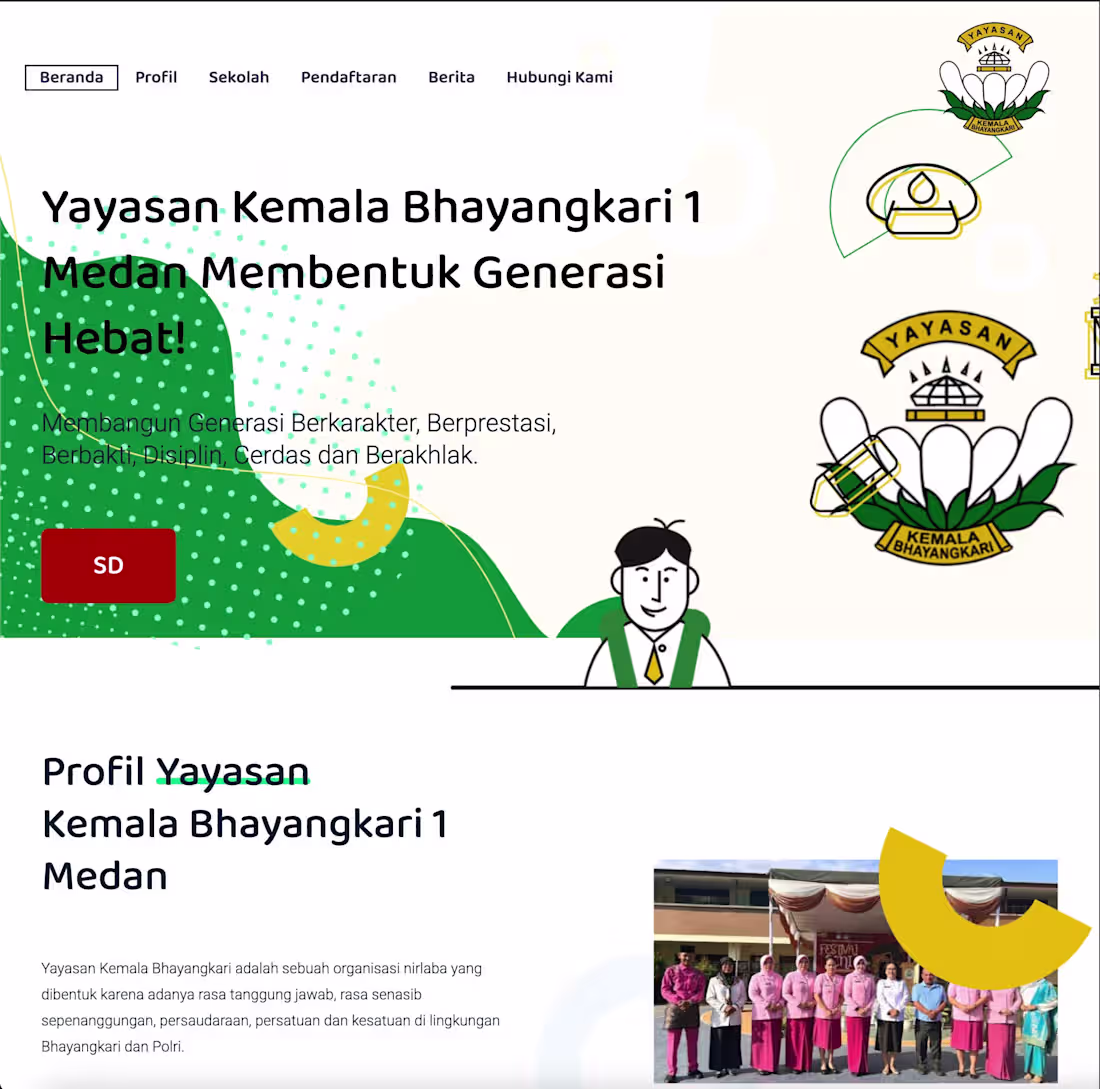 Cover image for Kemala Bhayangkari 1 Medan School Website 
