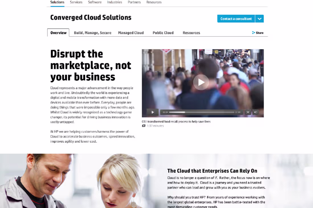 Cover image for HP "Big Bets" Converged Cloud Solutions Article
