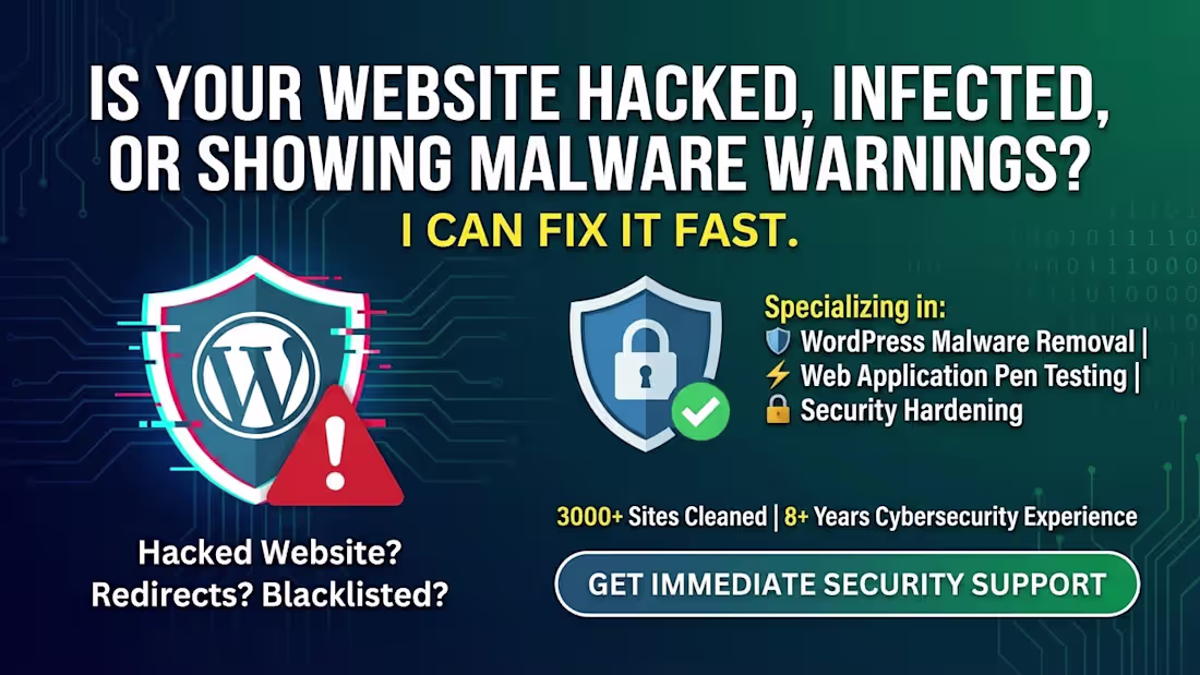 Cover image for 🔐 Is your WordPress site hacked or showing malware warnings...