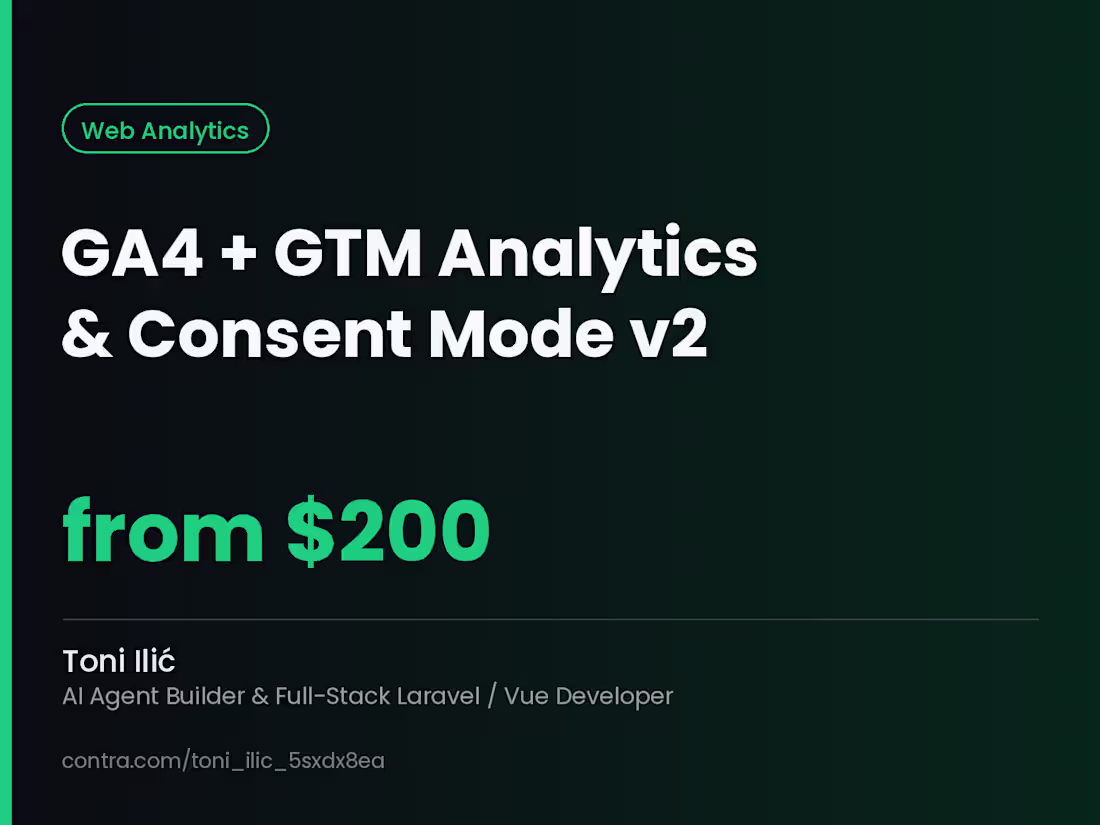 Cover image for GA4 + GTM Analytics & Consent Mode v2 Setup