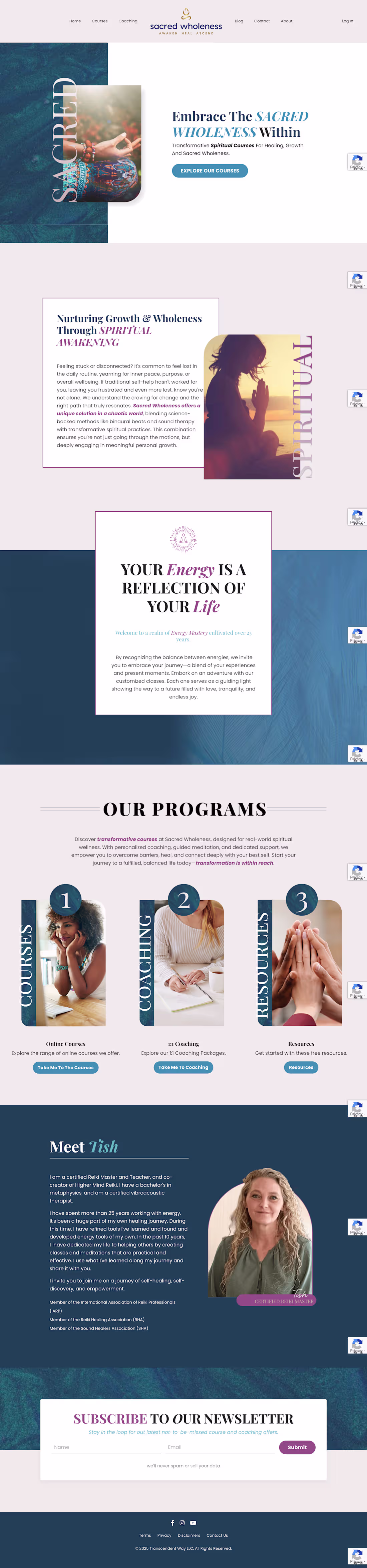 Cover image for Check out the beautiful site we created for Sacred Wholeness...