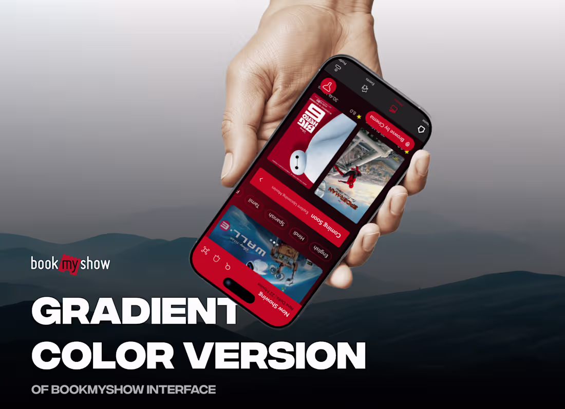 Cover image for Reimagining BookMyShow: Dark Gradient UI