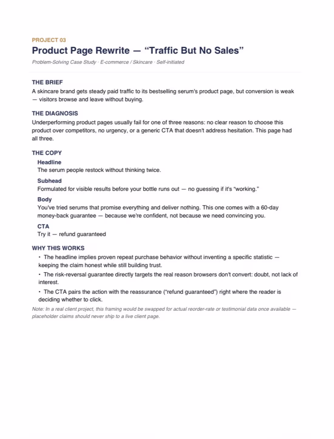 Cover image for Product Page Rewrite — Traffic