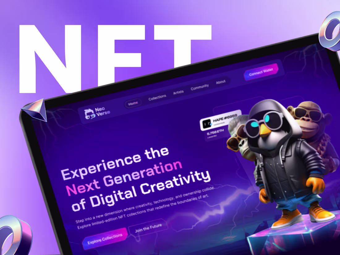 Cover image for NFT Marketplace Website Design Case Study - UI UX
