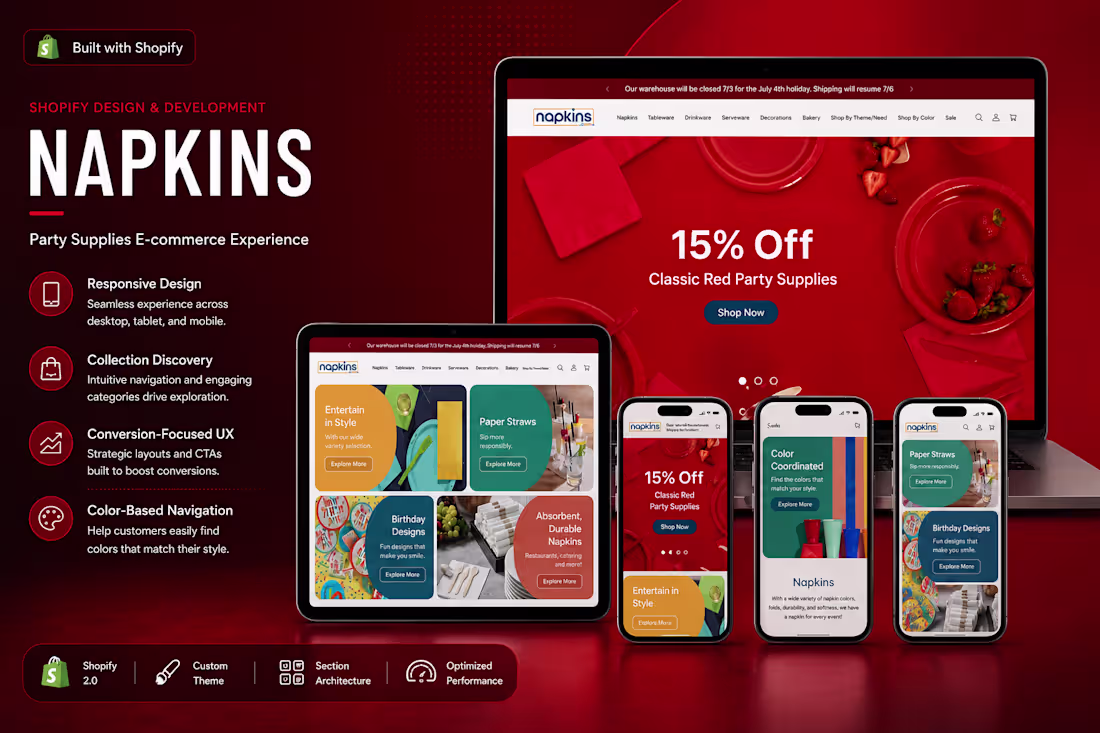 Cover image for Napkins — Shopify E-commerce Website