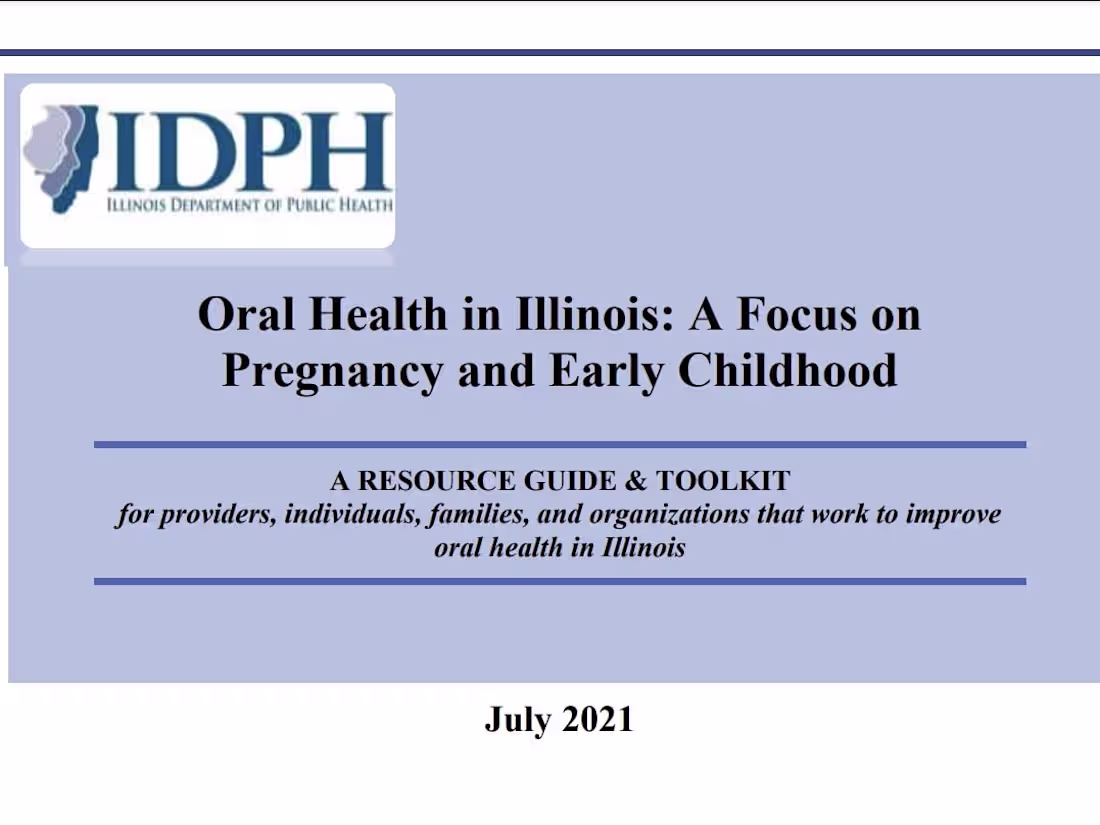 Cover image for Oral Health in Illinois: A Report
