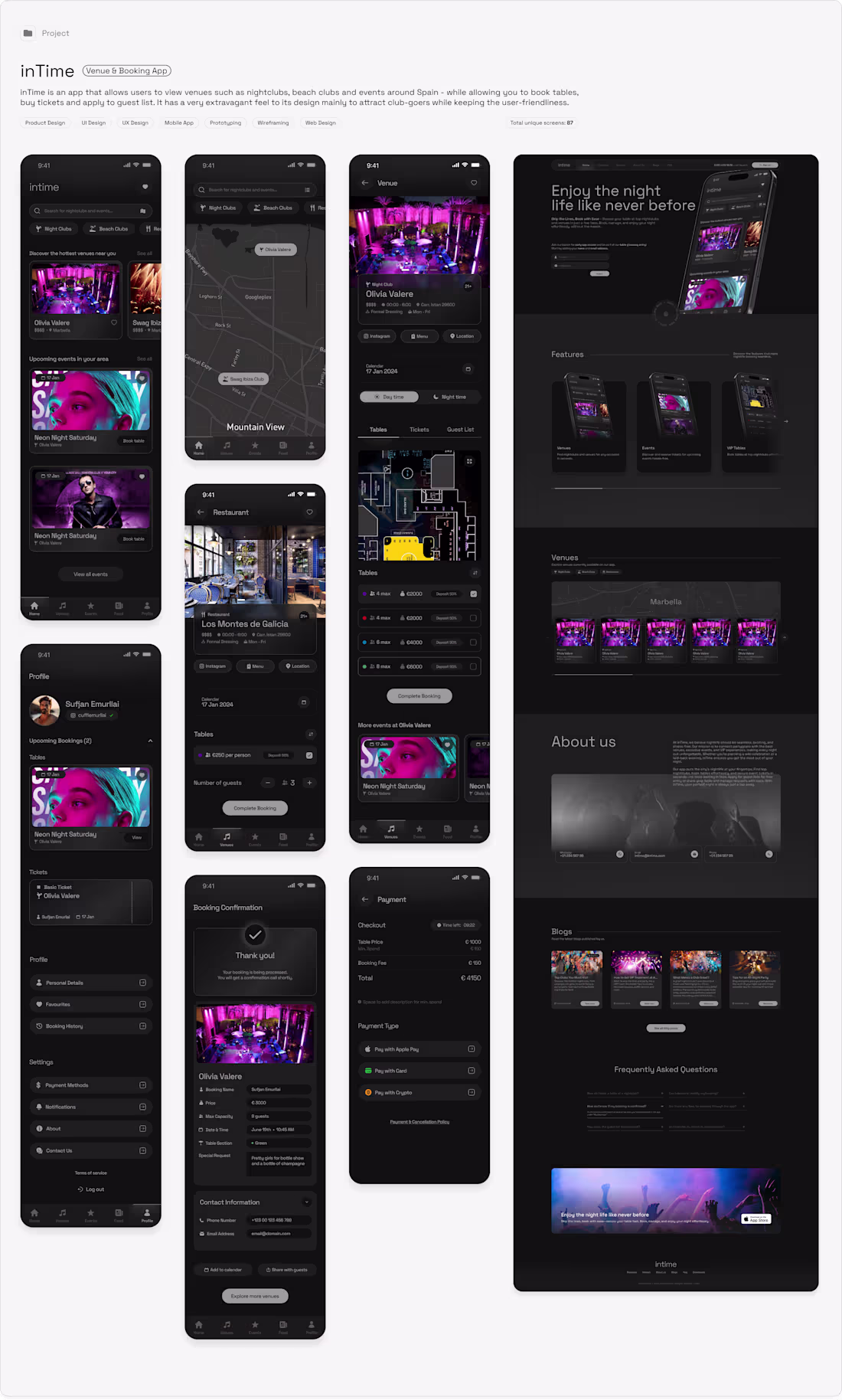 Cover image for inTime is an app that allows users to view venues such as ni...