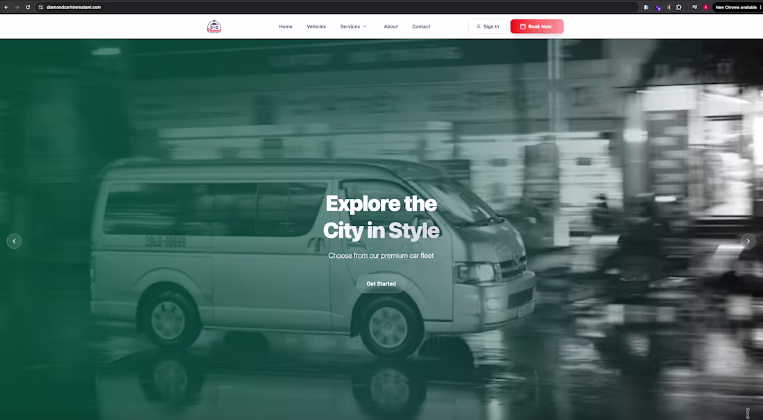 Cover image for Diamond Car Hire Official Website