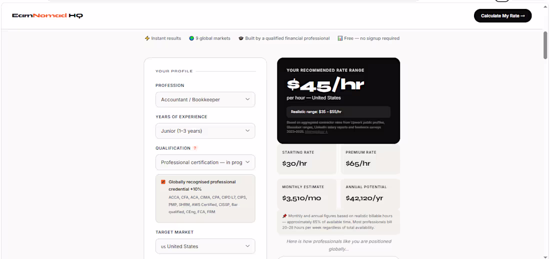 Cover image for EarnNomad HQ Rate Intelligence Platform
Financial