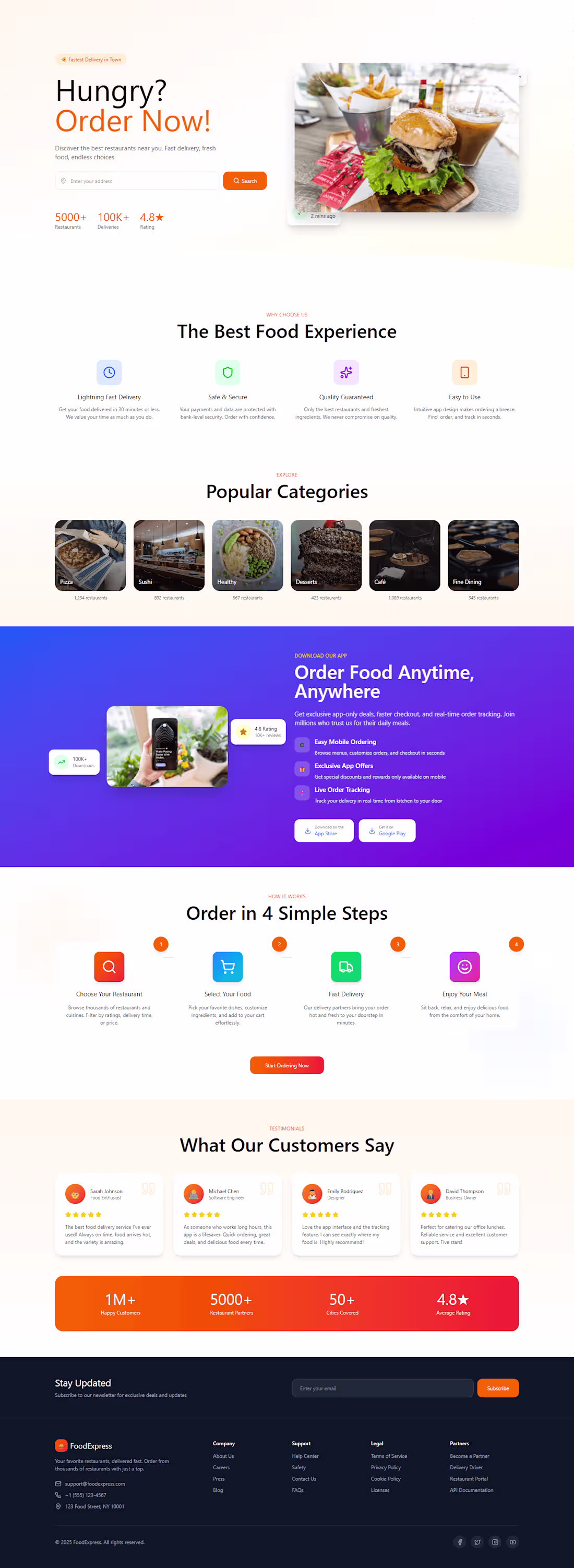Cover image for FoodExpress – Food Delivery Landing Page (Case Study)
