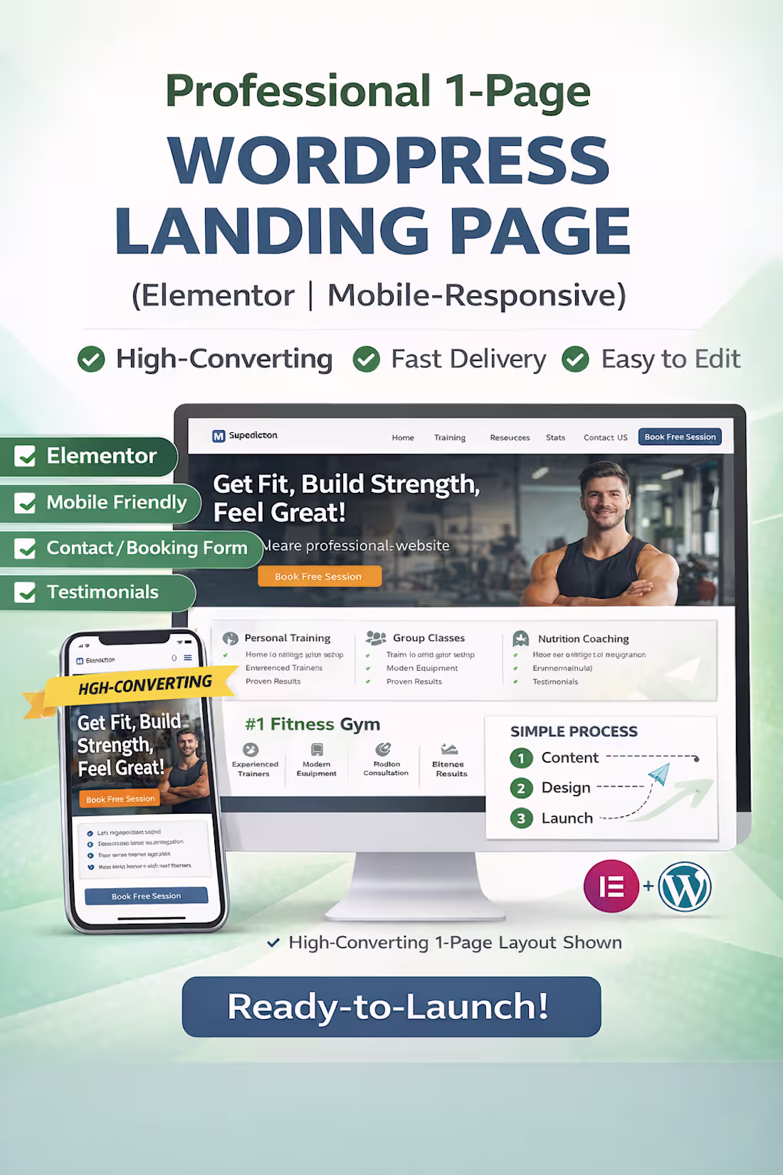 Cover image for High-Converting 1-Page WordPress Landing Page (Elementor)