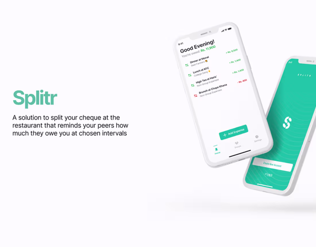Cover image for Splitr – Split Checks & Track Expenses