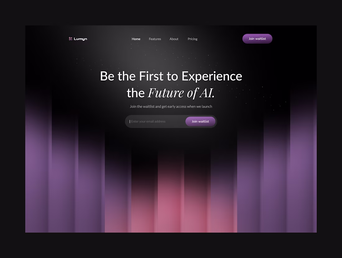 Cover image for Waitlist design for SaaS brand. Futuristic yet minimal.