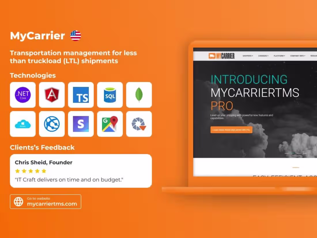 Cover image for MyCarrier. Transportation Management System
Angular , ASP.NET