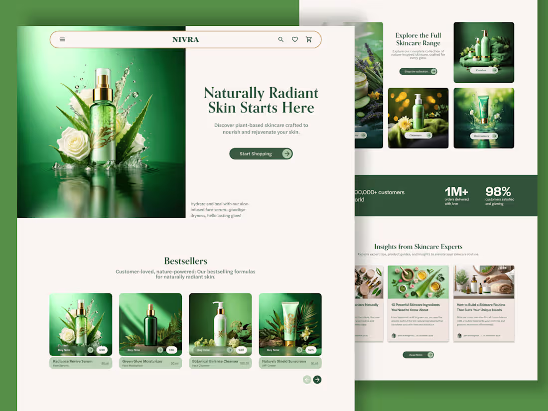 Cover image for Herbal Glow: E-Commerce Website for Skincare Products