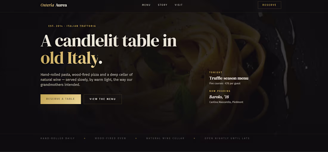 Cover image for A modern restaurant website concept