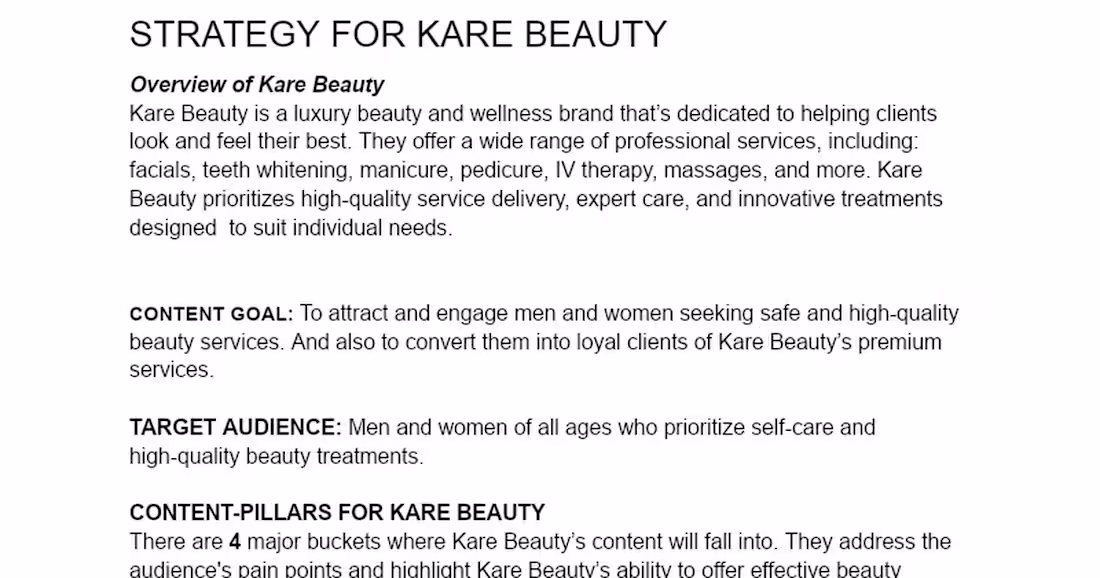 Cover image for Content Marketing Strategy for Kare Beauty