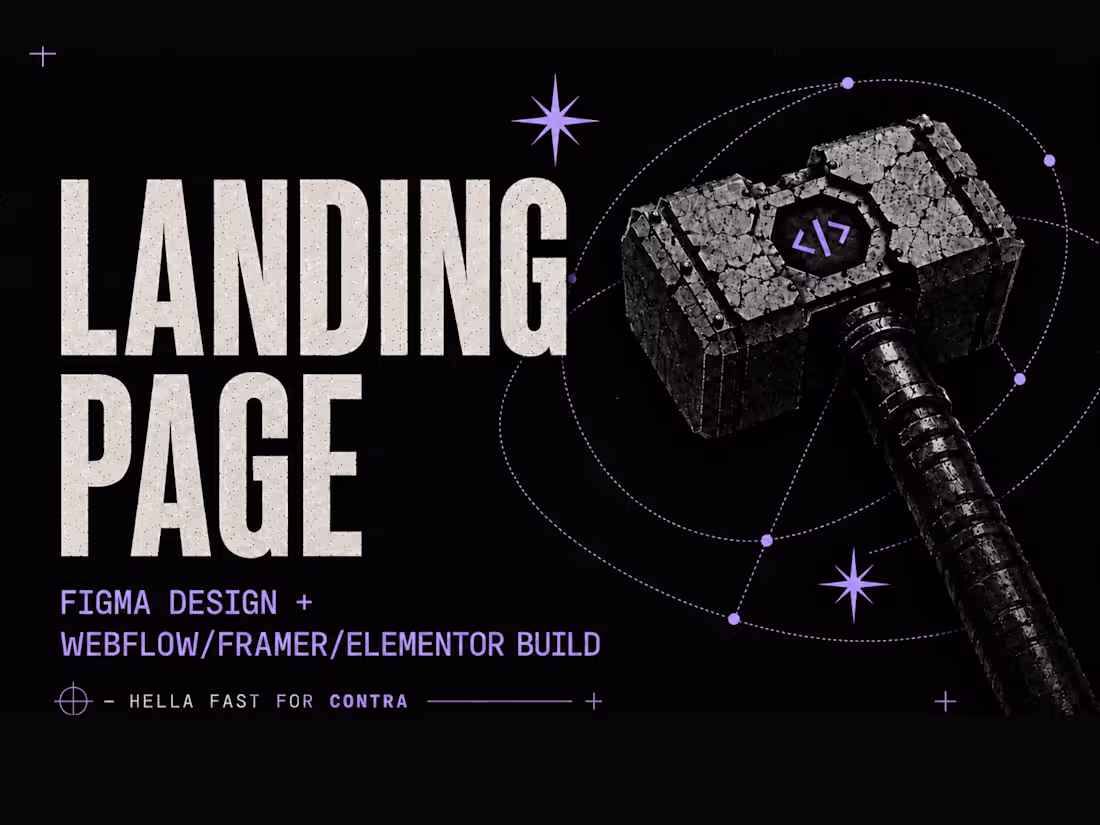 Cover image for Landing Page Design Service — Webflow / Framer / WP + Elementor