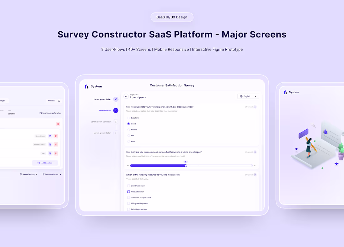 Cover image for Survey Creation Platform - SaaS UI/UX Design