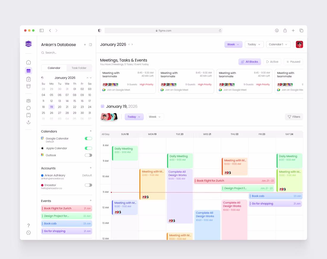 Cover image for Calendar UI Dashboard