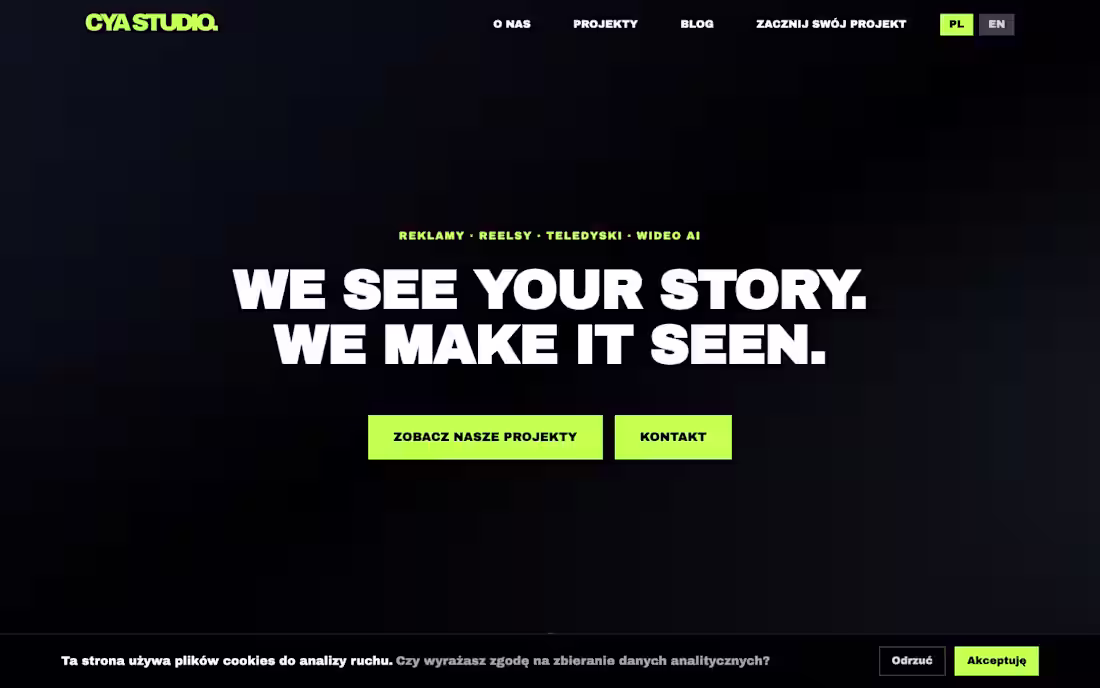 Cover image for CYA Studio - Video Production Agency Website