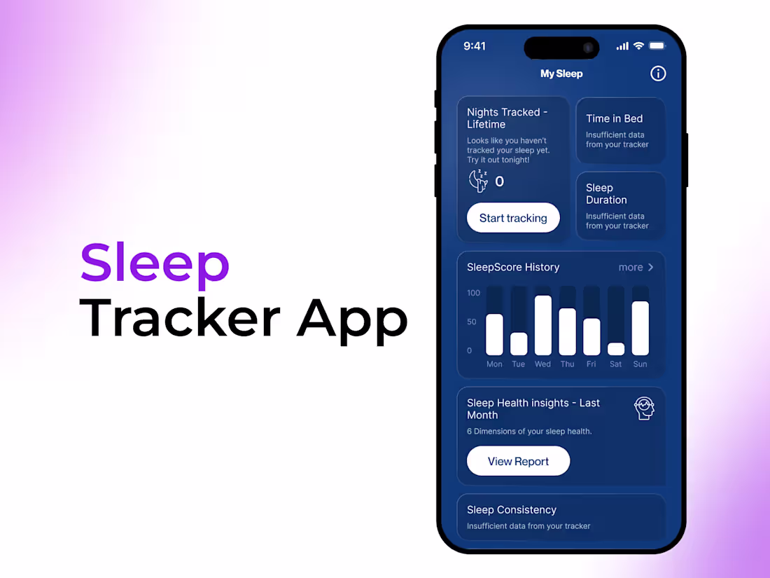 Cover image for Sleep Tracker App UX/UI Design

Designed