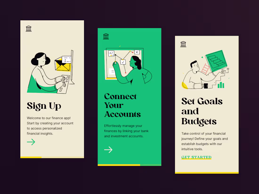 Cover image for Finance App Onboarding Screens
