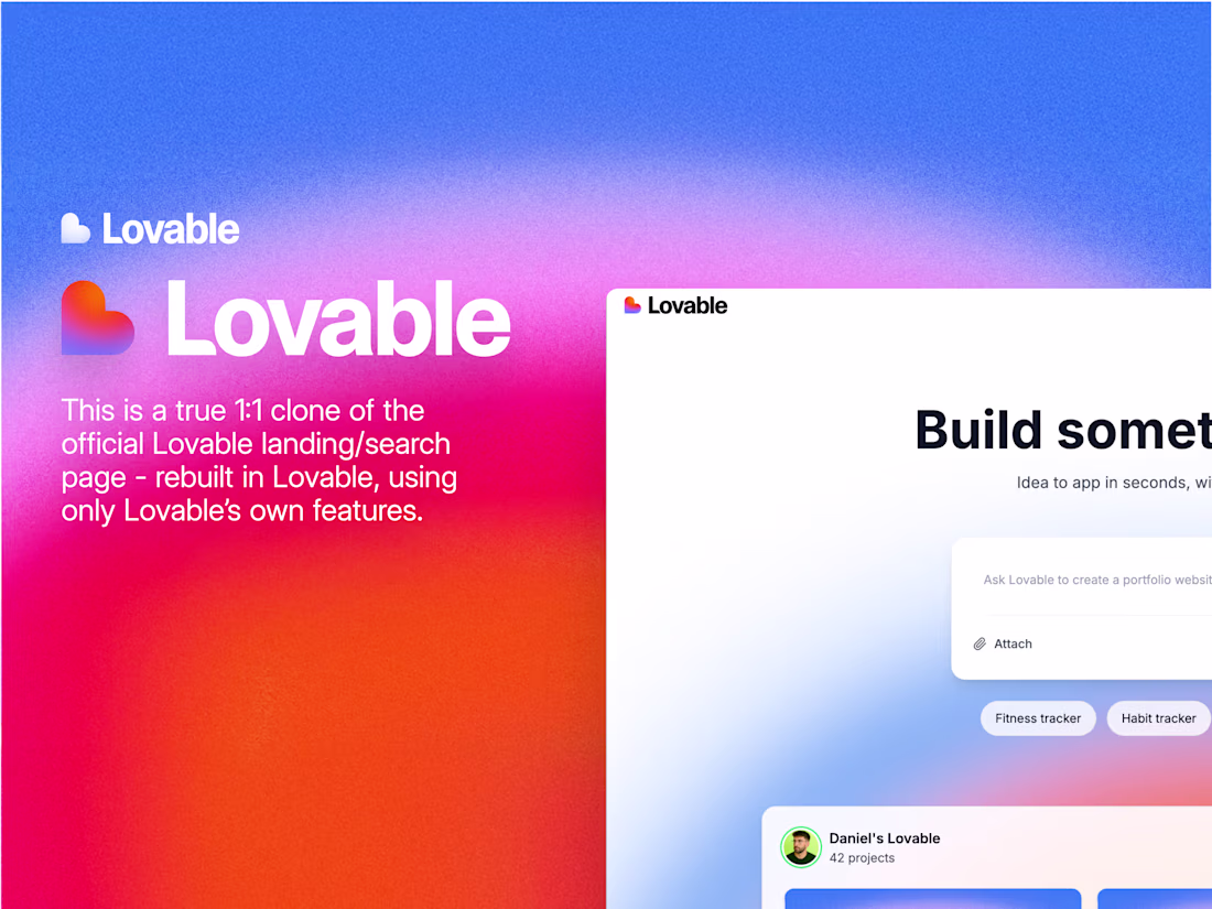Cover image for Lovable Homepage Clone Template