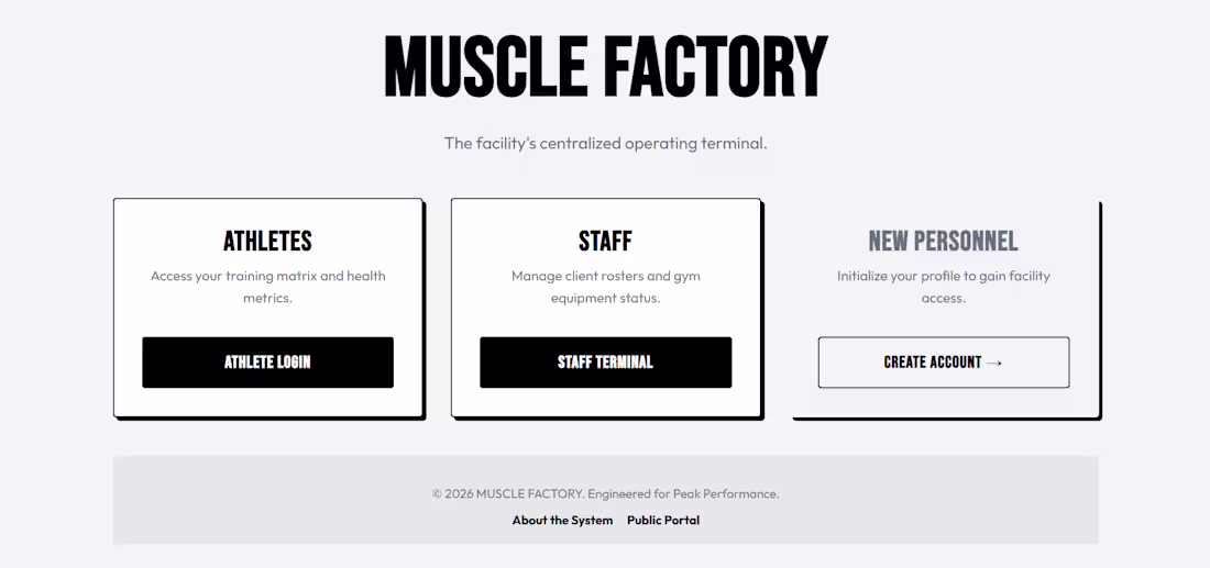 Cover image for Developed "Muscle Factory," a comprehensive