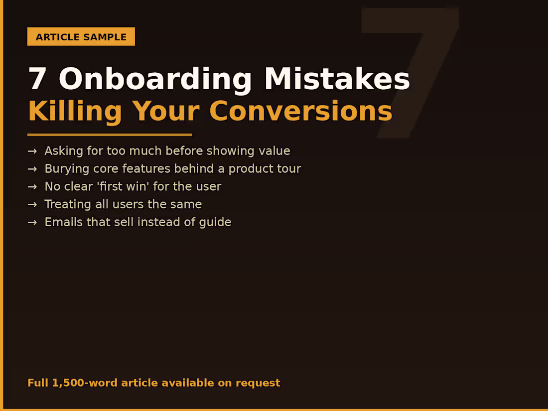 Cover image for Article sample: 7 SaaS onboarding