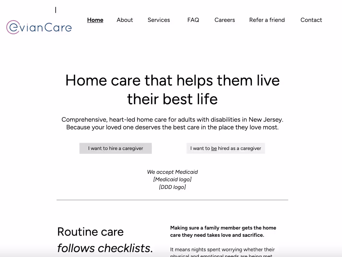 Cover image for Evian Care | B2C web copy